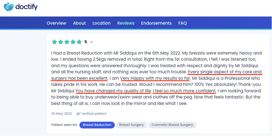 Breast Reduction & Breast Uplift Surgery (Mastopexy) Review Doctify